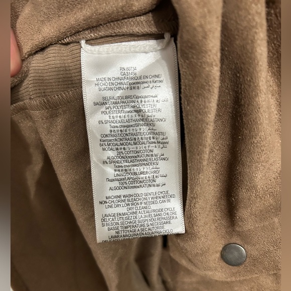 Brown faux suede snap down shirt - Picture 2 of 5